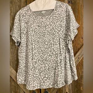 Gray cheetah Old Navy top